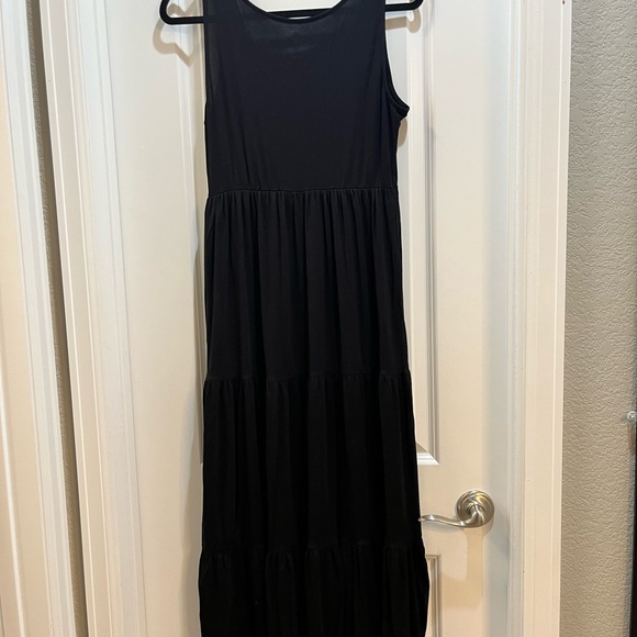 St John’s Bay Black Large Petite Tank Maxi Dress Tassels Tie Embroidered - Picture 6 of 7